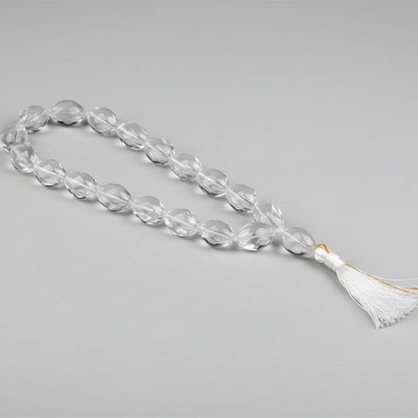 Sphatik Crystal Twisted Beads Mala-20 mm