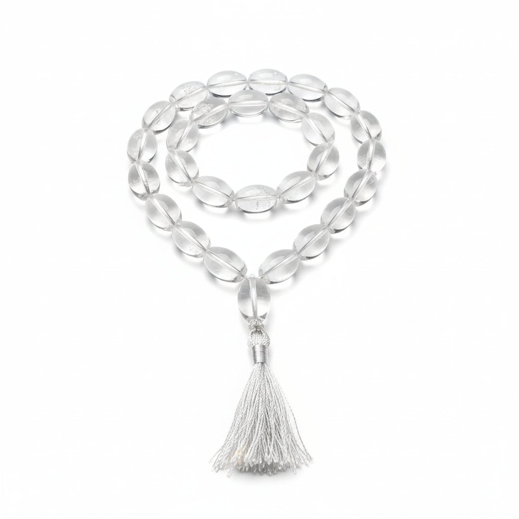 Sphatik Faceted Twisted Beads Mala