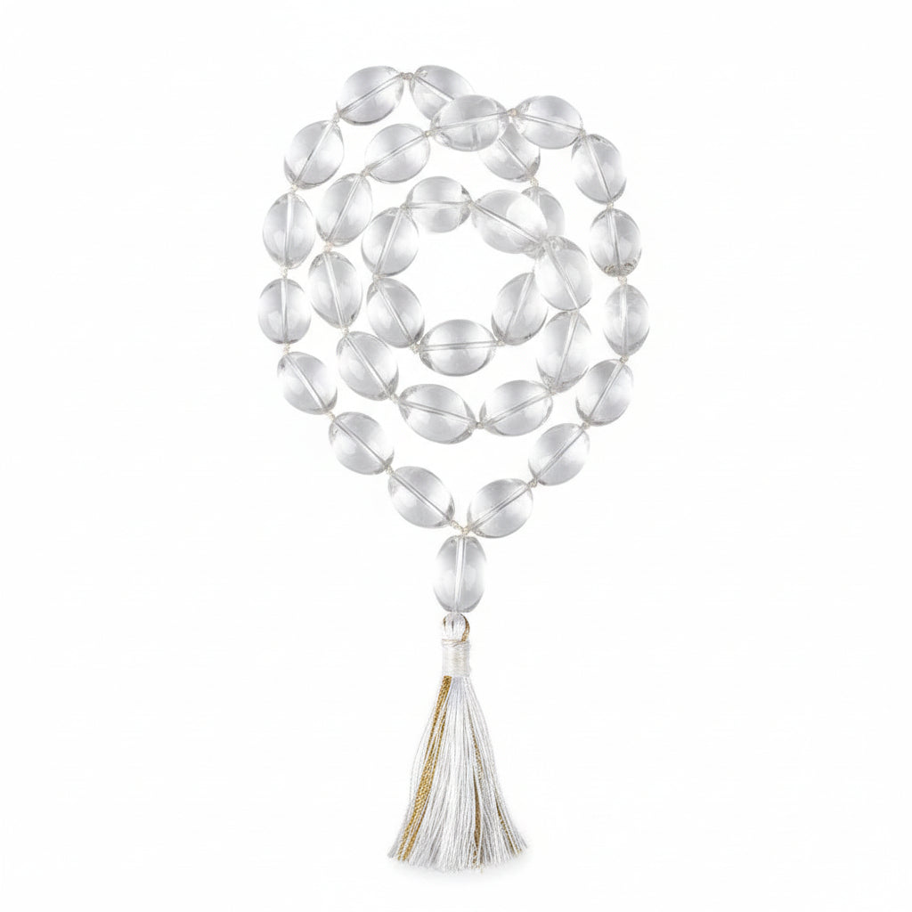 Sphatik Lingam Shape Beads Mala-8 to 13 mm