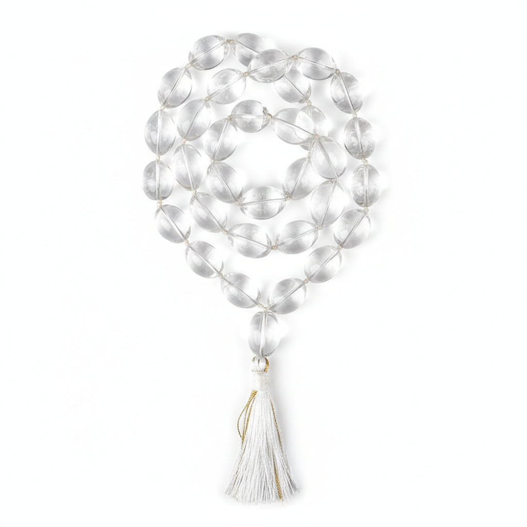 Sphatik Lingam Shape Beads Mala-13 to 19 mm