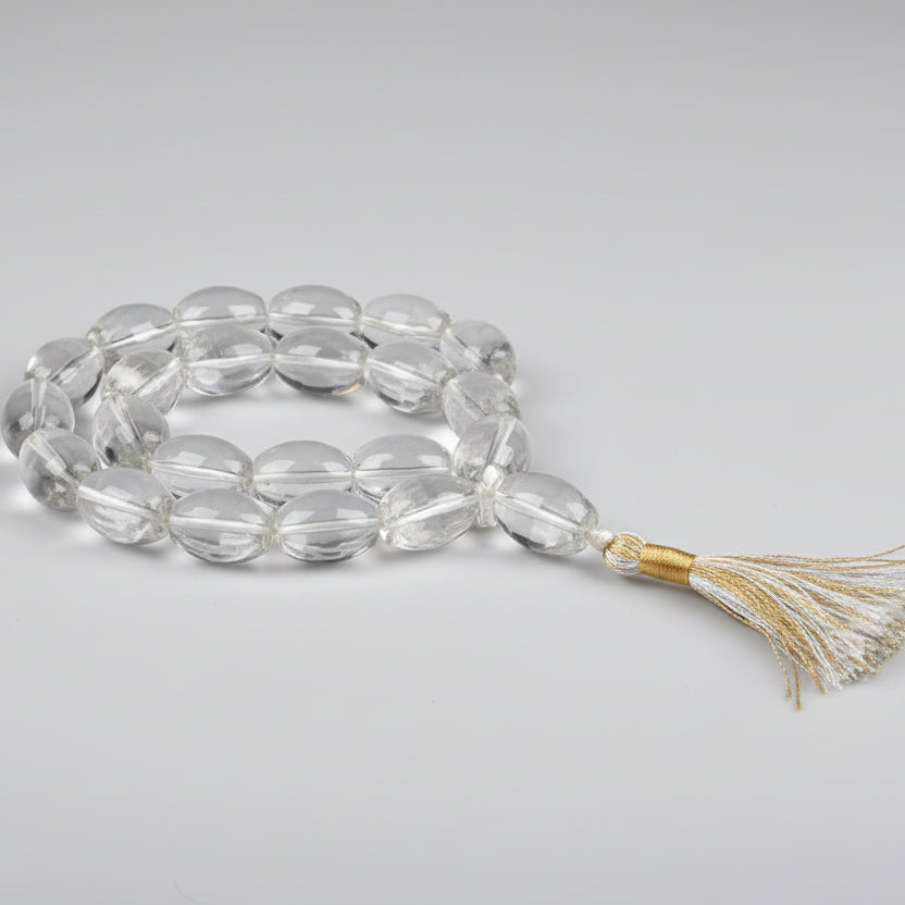 Sphatik Lingam Shape Beads Mala-13 to 19 mm