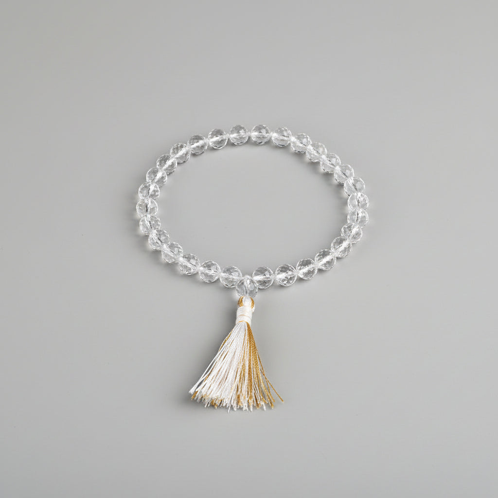 Sphatik Faceted Sumerni Mala-6 mm