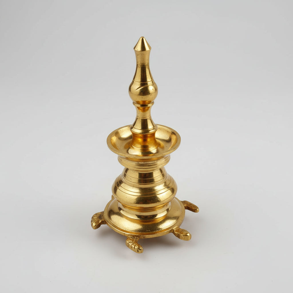 Kurma Samai Lamp In Brass-Set of 2