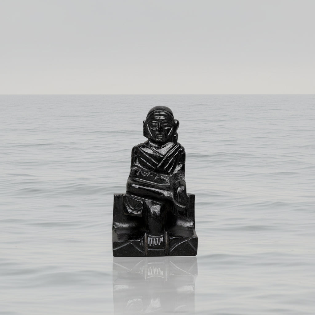 Sai Baba statue in Black Jade - 400 gms