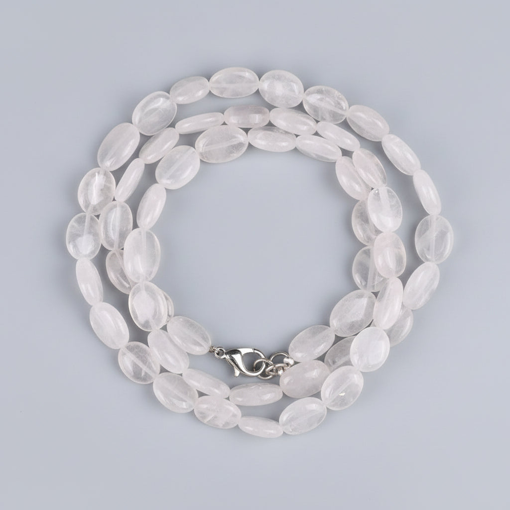 Rose Quartz Oval Mala-12 mm