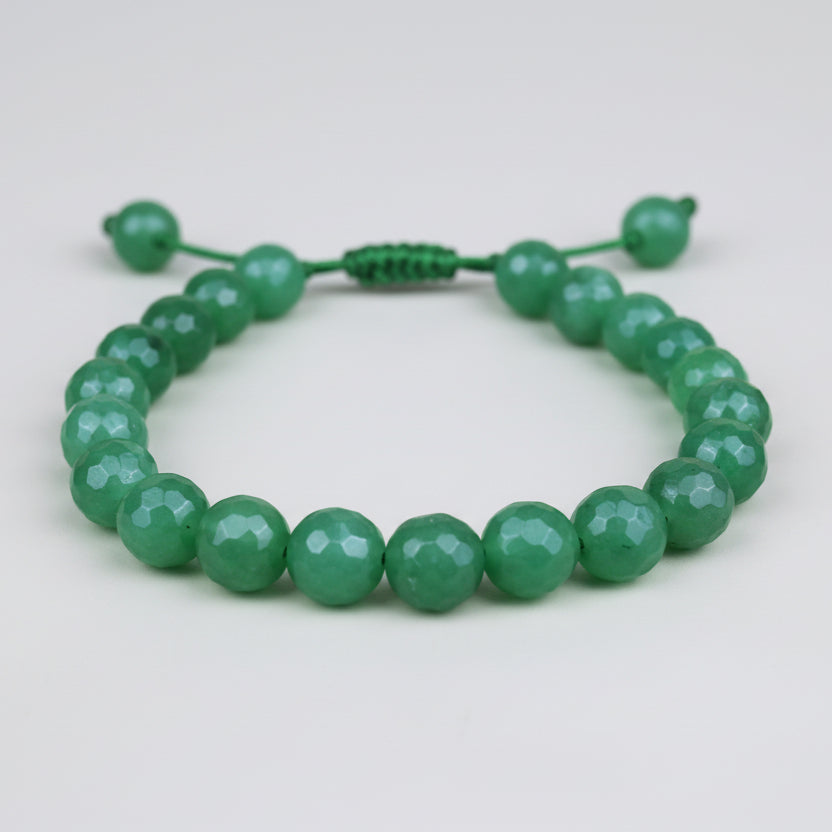 Green Aventurine Faceted Beads Adjustable Thread Bracelet