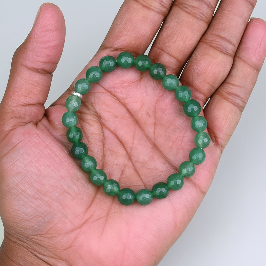 Green Aventurine Faceted Beads Bracelet