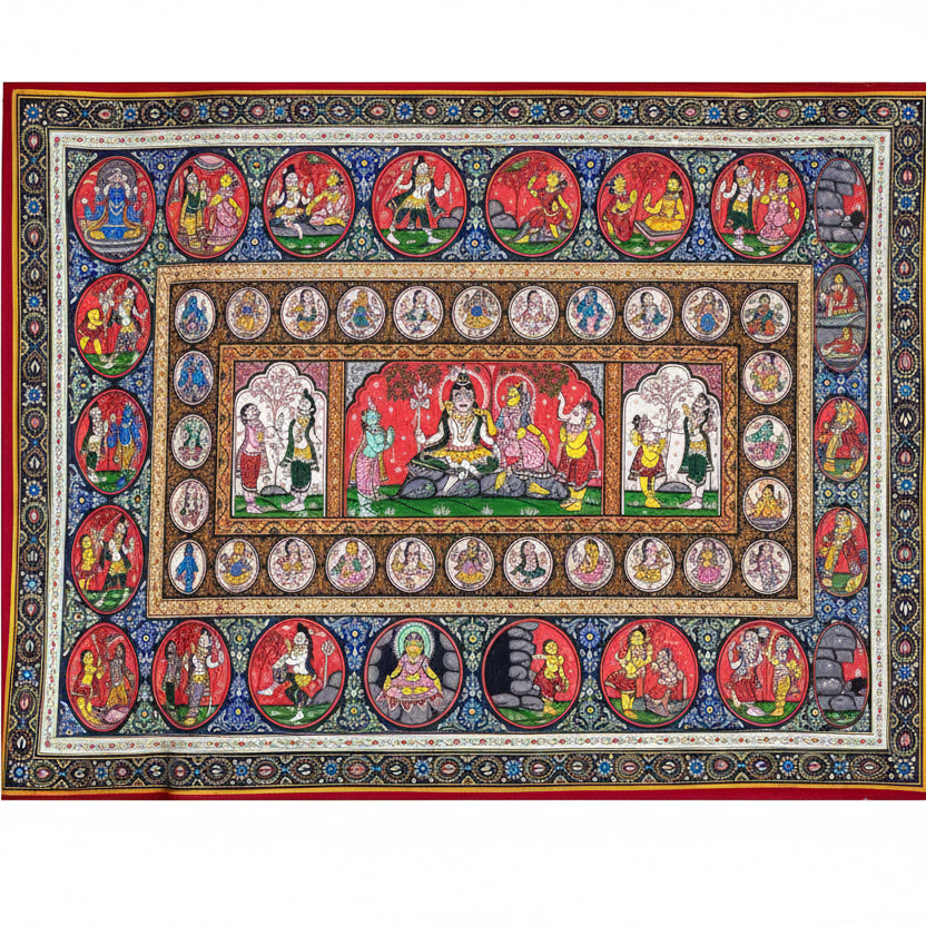 Shiva Puran Katha Pattachitra Painting