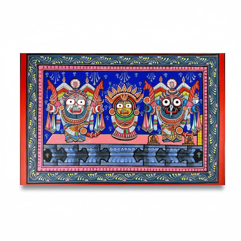 Jagganath Krishna Balrama Subhadra Nagarjun Bhesh Pattachitra Painting