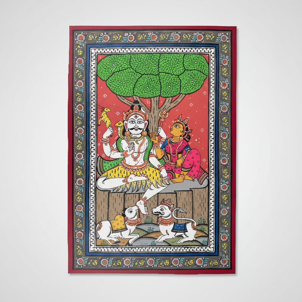 Shiva Parvati Pattachitra Painting