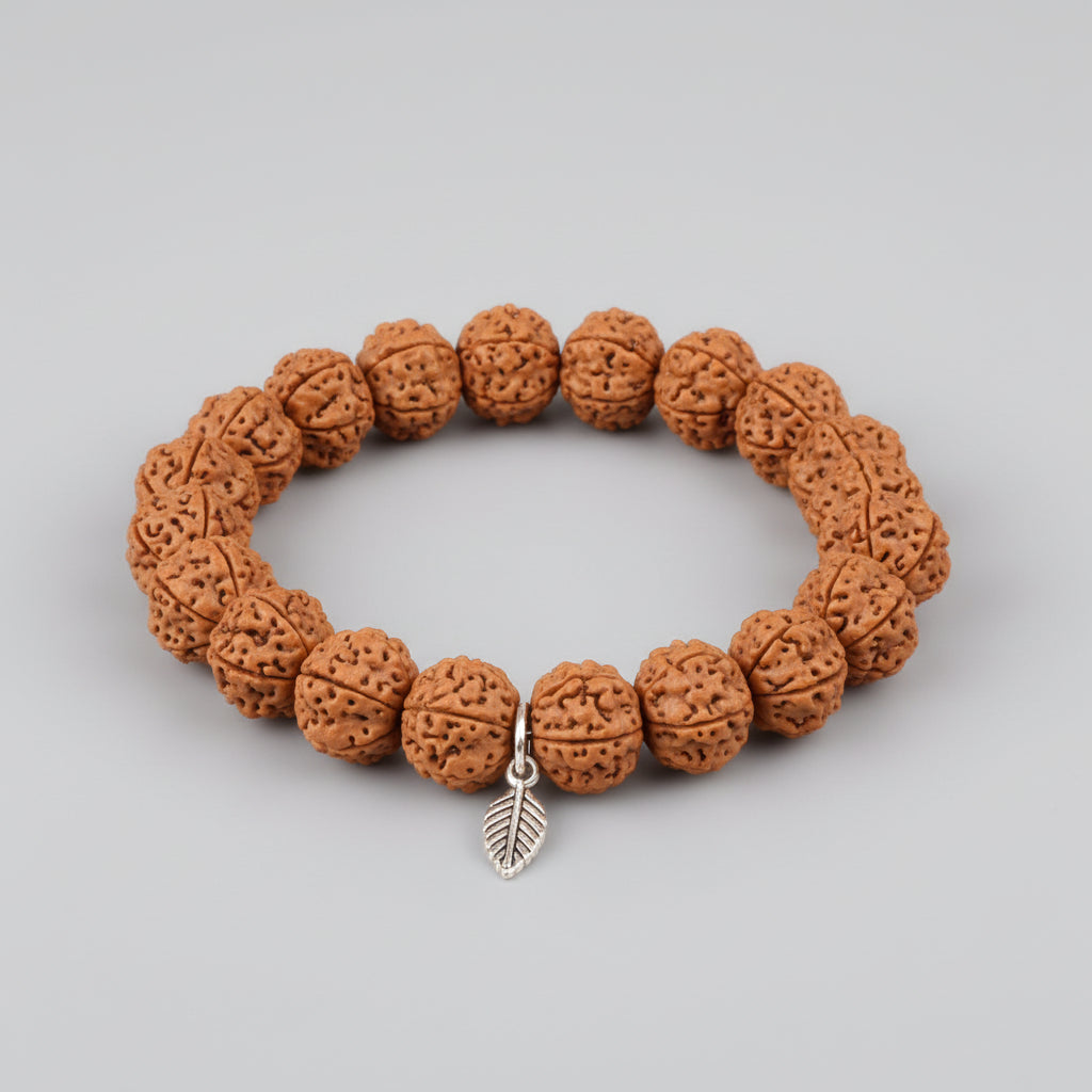5 Mukhi Guru Bracelet from Java with Stretched Elastic - 12 mm