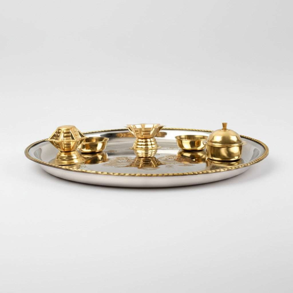 Steel Pooja Thali Set