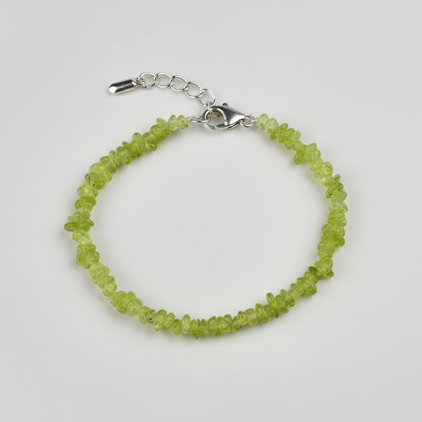 Peridot Uncut Beads Bracelet