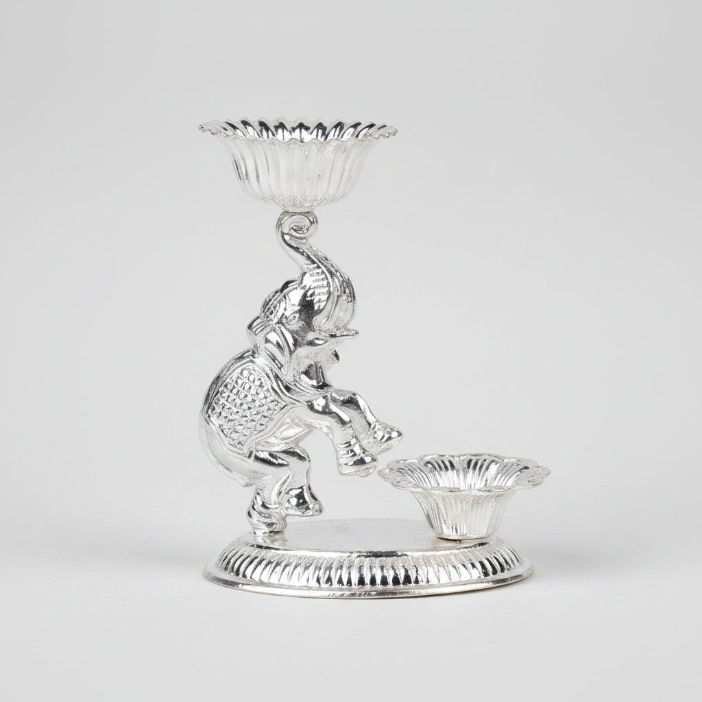 Elephant Haldi Kumkum Bowls Set of 2 (925 Sterling Silver)