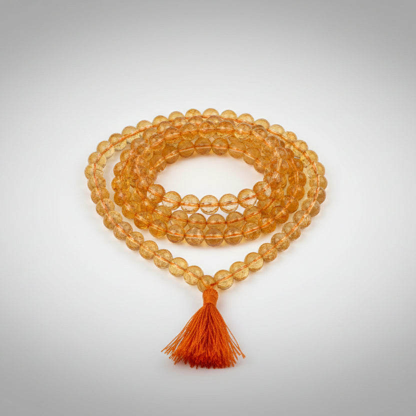 Yellow Citrine Mala (10 mm)-72 Beads