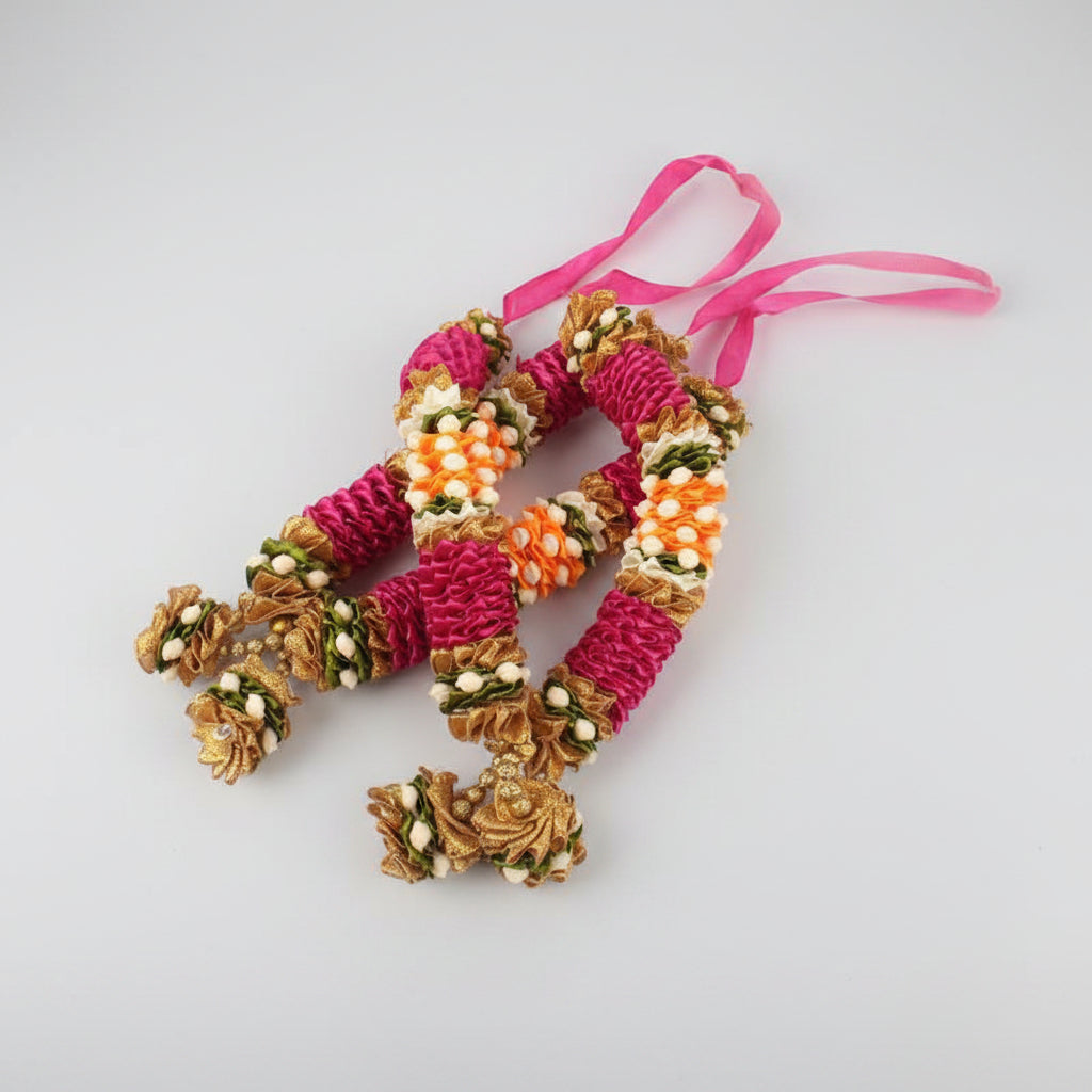 Deity Garlands Medium Set of 2 (Design IX)-Red