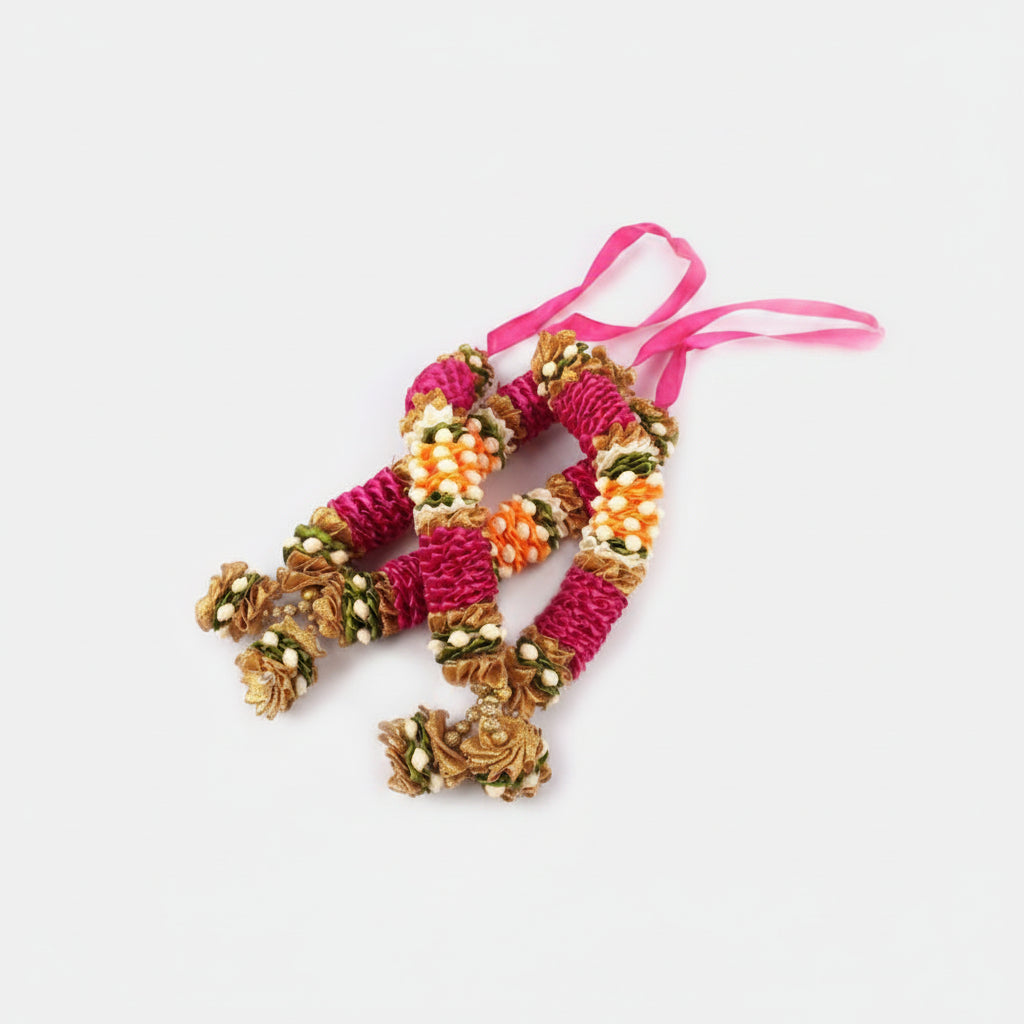 Deity Garlands Medium Set of 2 (Design IX)-Pink