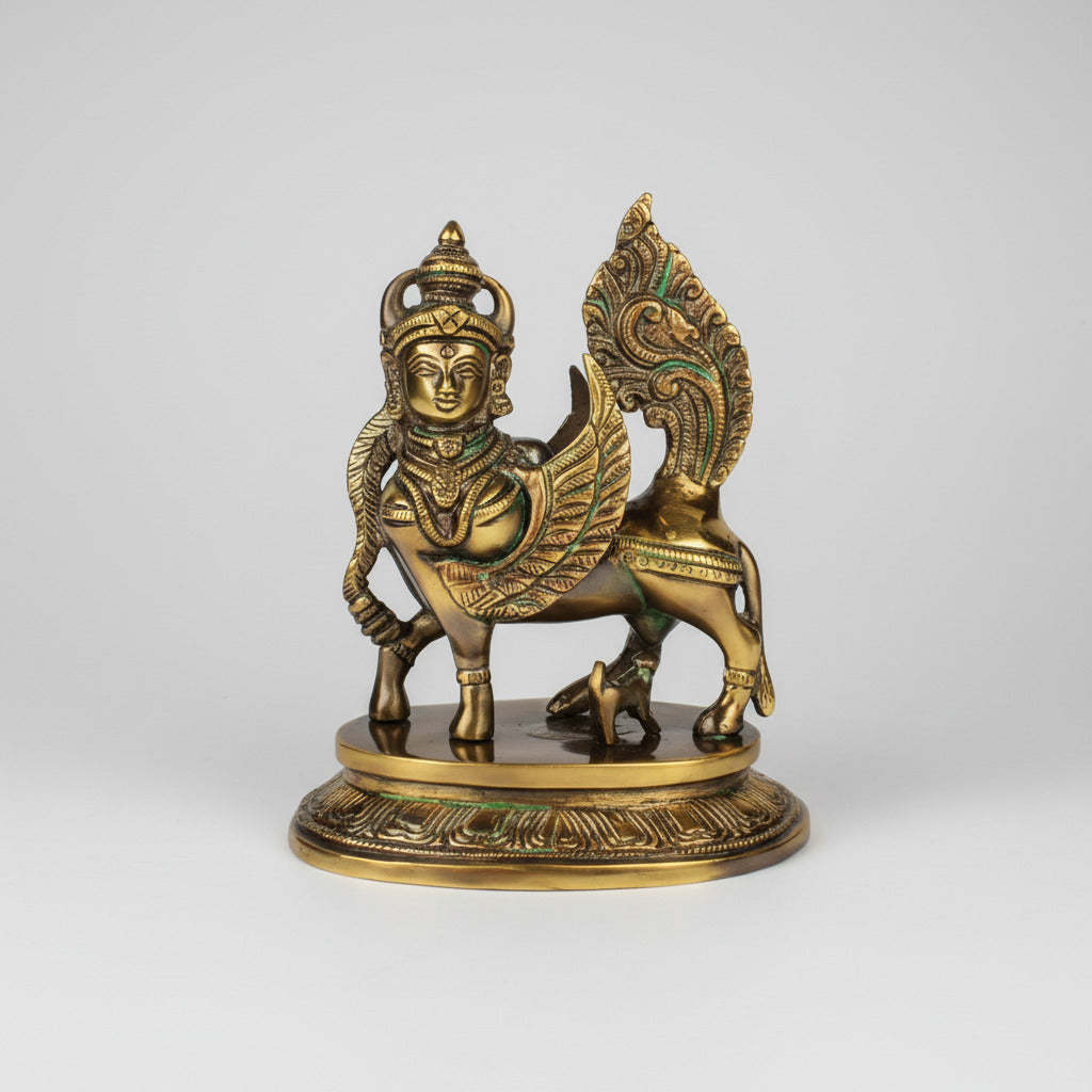 Kamdhenu Brass Idol-Antique Finish