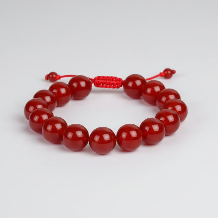 Carnelian Bracelet Large Beads-Thread