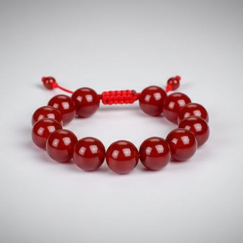 Carnelian Bracelet Large Beads-Elastic