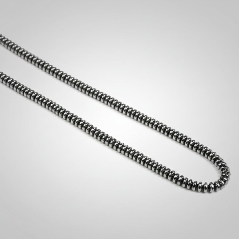 Hematite Button Shape Beads Necklace