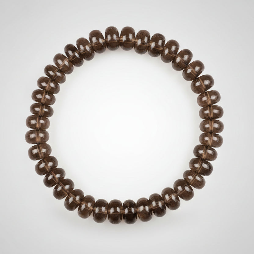 Smoky Quartz Eliptical Beads Bracelet