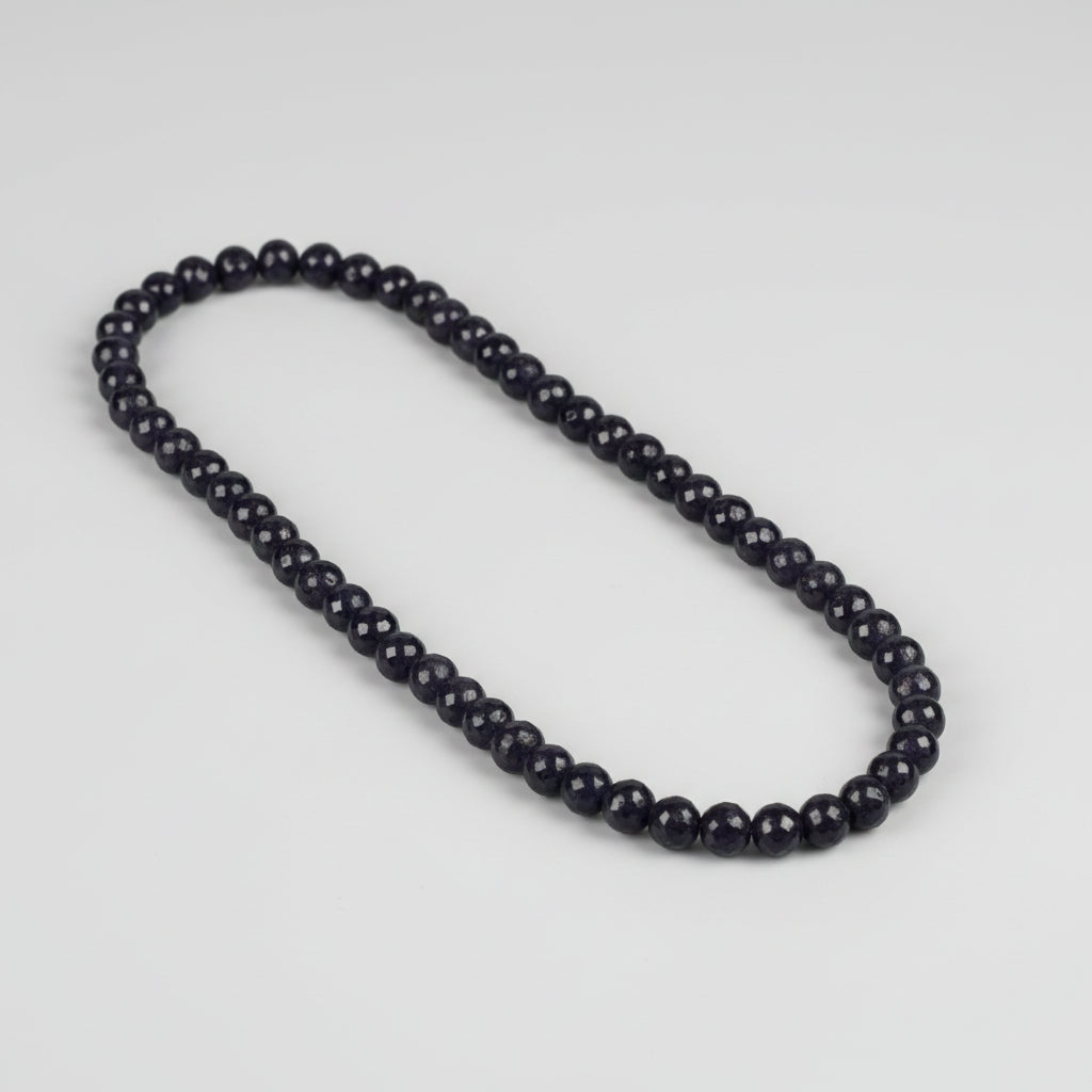 Blue Sapphire Faceted Necklace (II)-7 mm