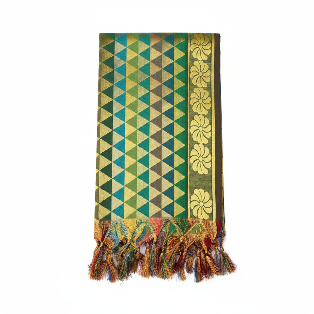 Art Silk Shawl Design XII-Orange