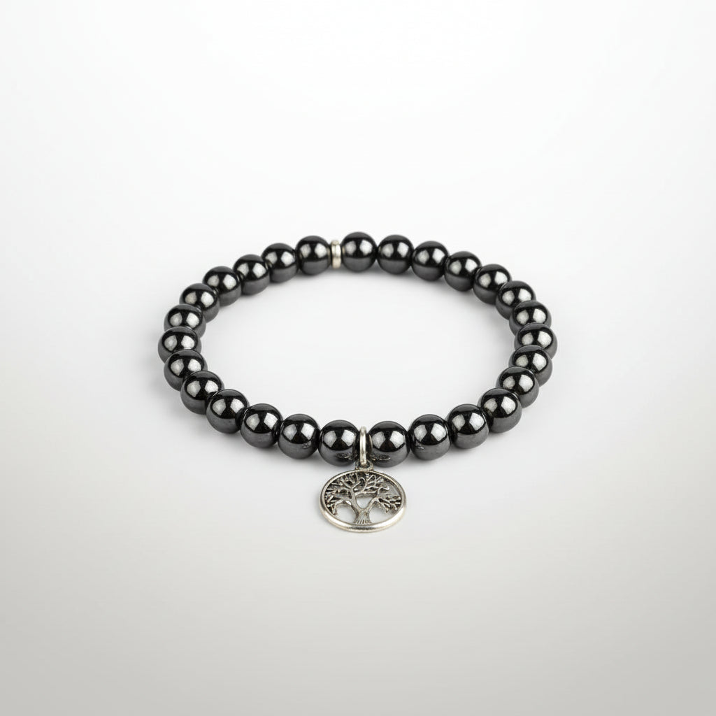 Hematite Beads Tree of Life Bracelet