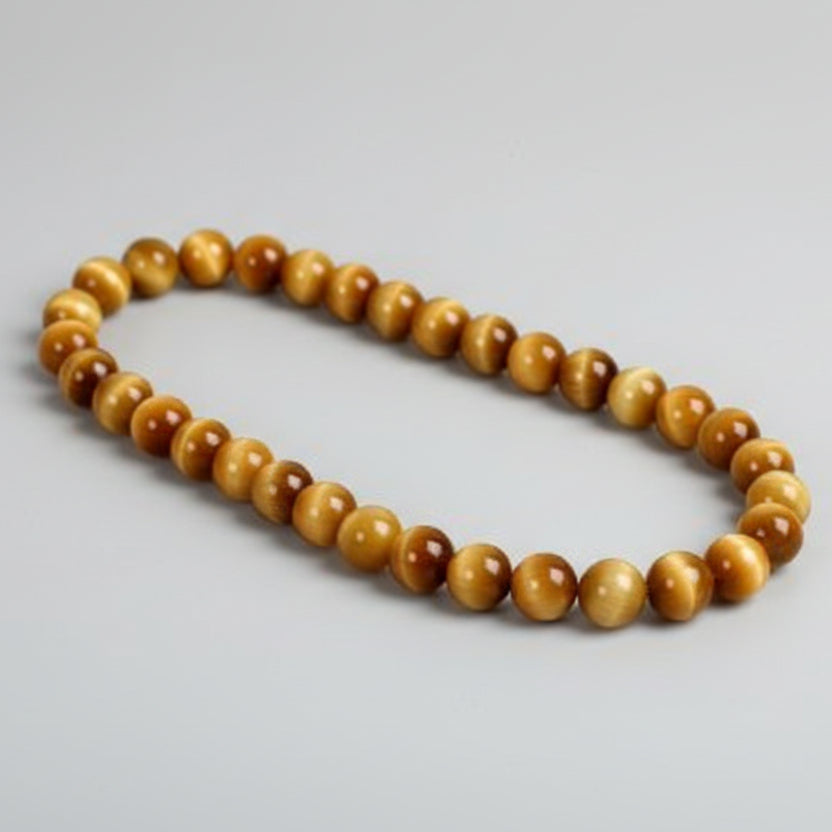 Brown Cats Eye Round Mala (8 mm)-108+1 Beads