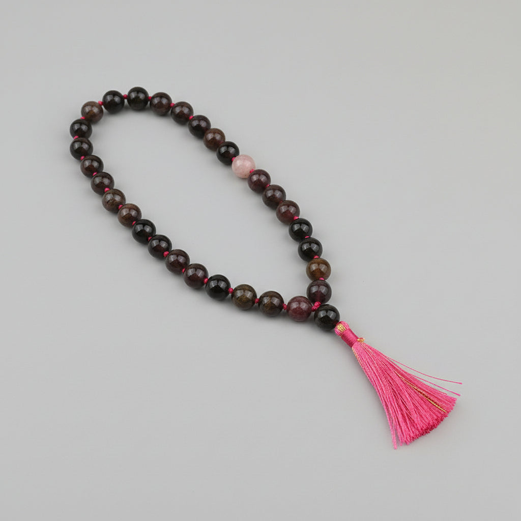 Multi Tourmaline Knotted Mala-6 mm