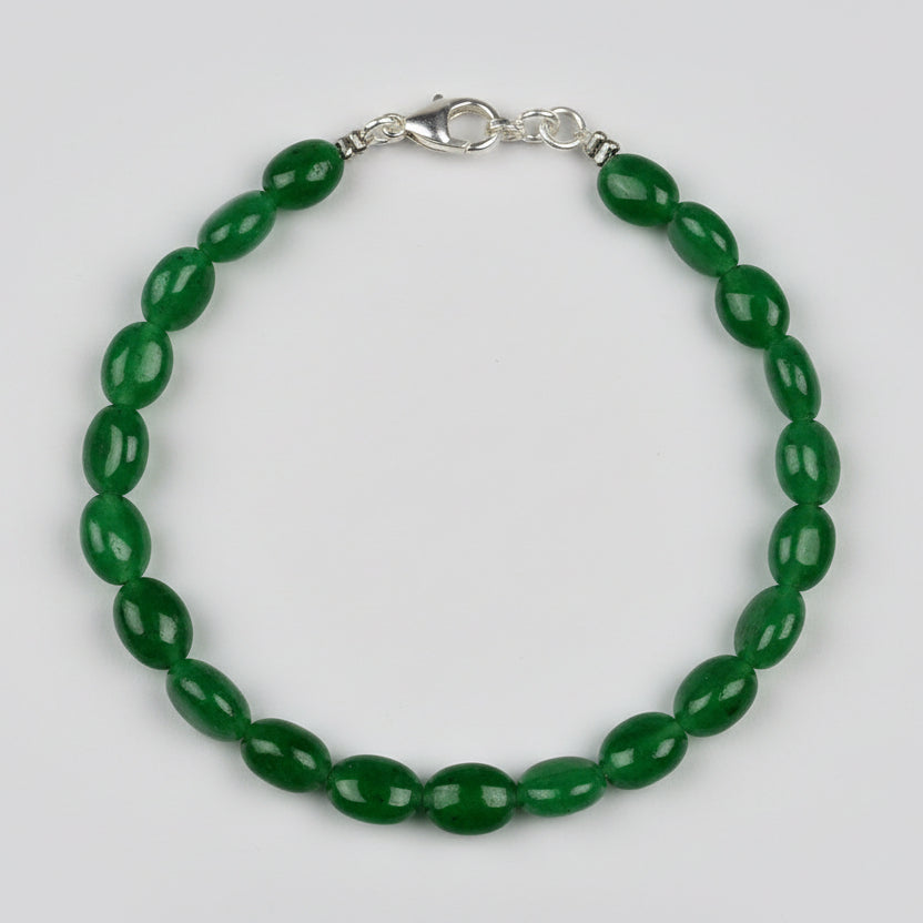 Natural Emerald Oval Beads Bracelet - 46.7 Carat