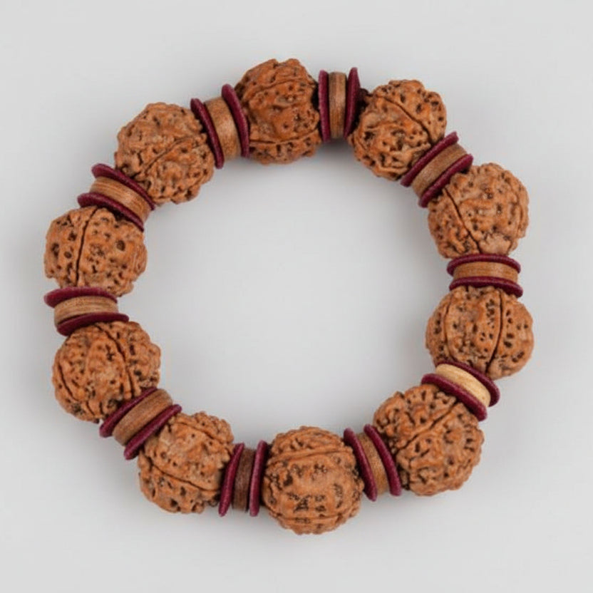 5 Mukhi Nepal Rudraksha Beads Bracelet - Design III