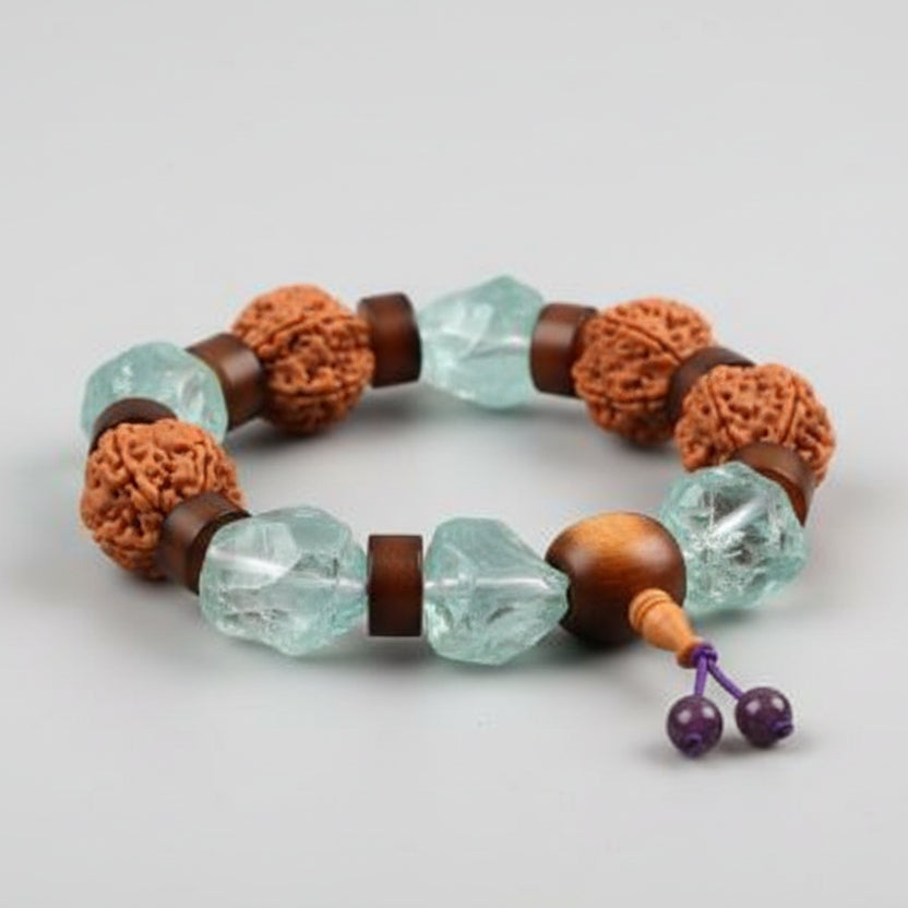 5 Mukhi and Aquamarine Gemstone Bracelet