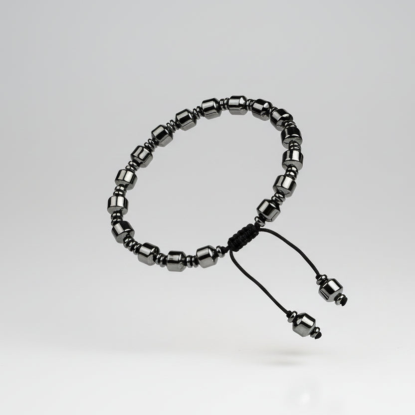 Hematite Cylindrical & Button Beads Bracelet