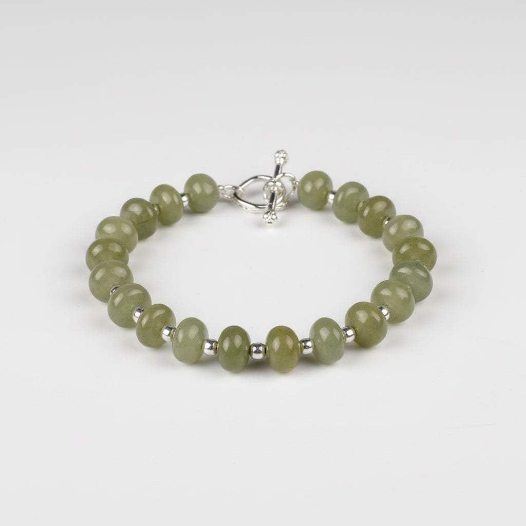 Cats Eye Bracelet in Silver (Elliptical Beads) I