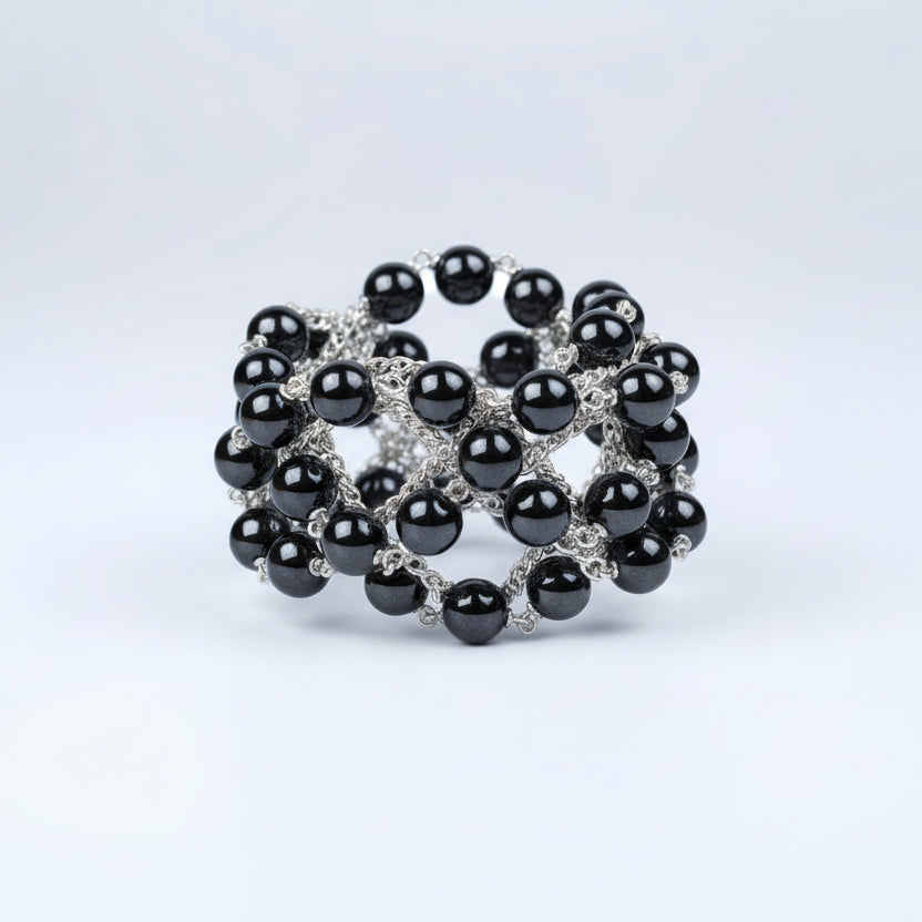 Hematite 925 Silver Wire Bracelet-8 mm