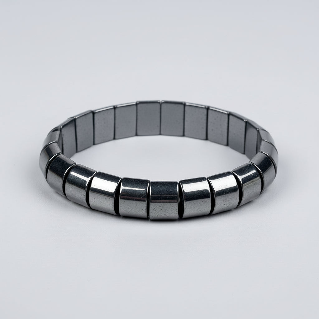 Hematite Rectangular Beads Bracelet-Large