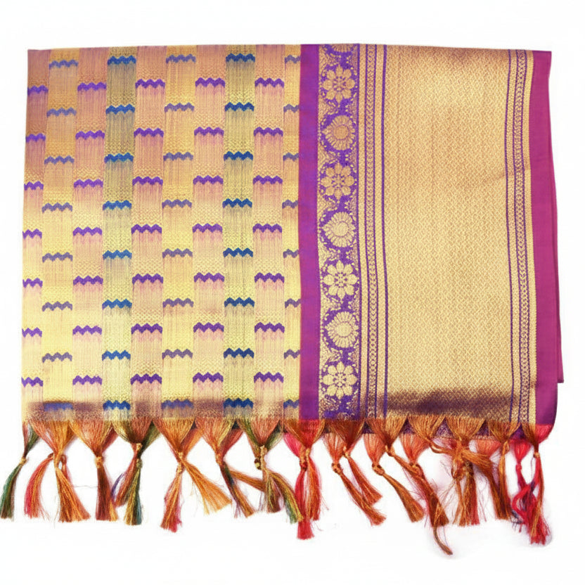 Art Silk Shawl Design IV-Red