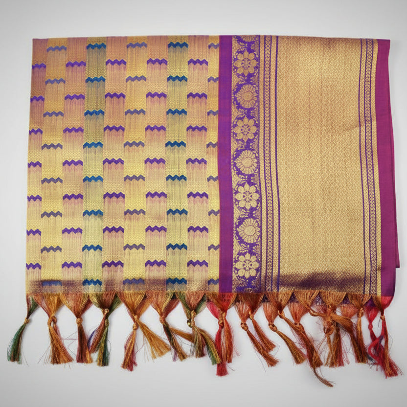 Art Silk Shawl Design IV-Green