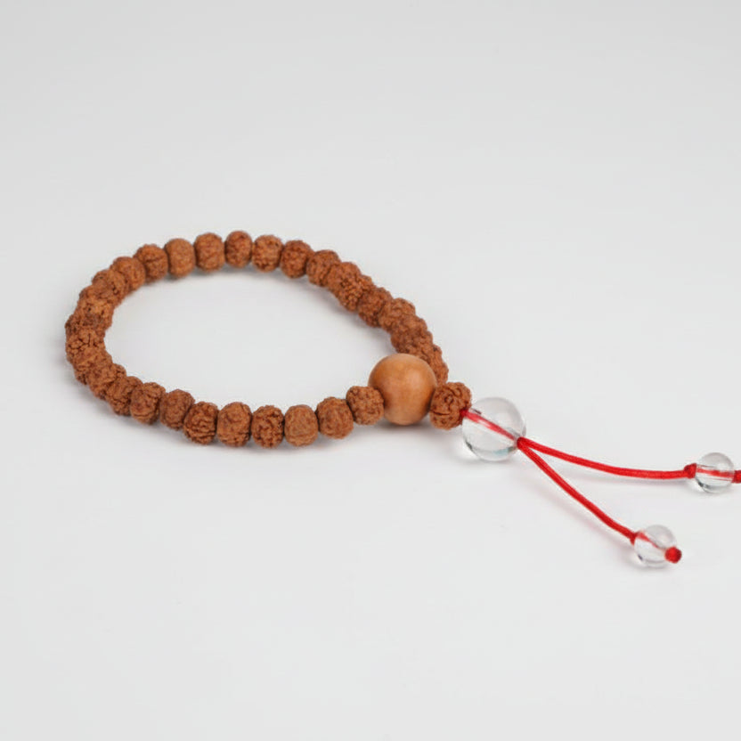 5 Mukhi Guru Bracelet With Sphatik Sumeru (7 mm)-Elastic