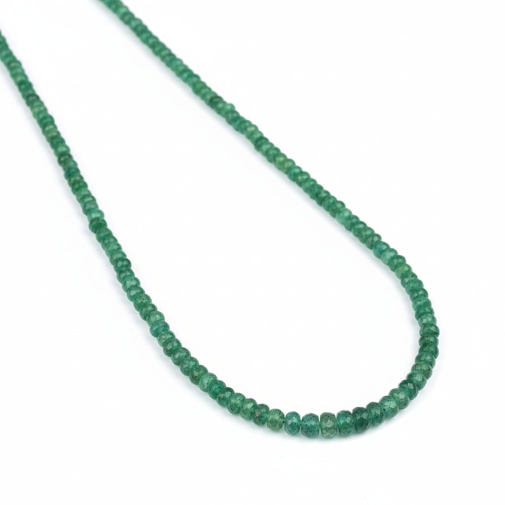 Emerald Faceted Beads Necklace-53.47 Carats