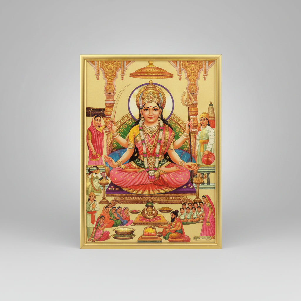 Goddess Santoshi Mata photo-With Frame II