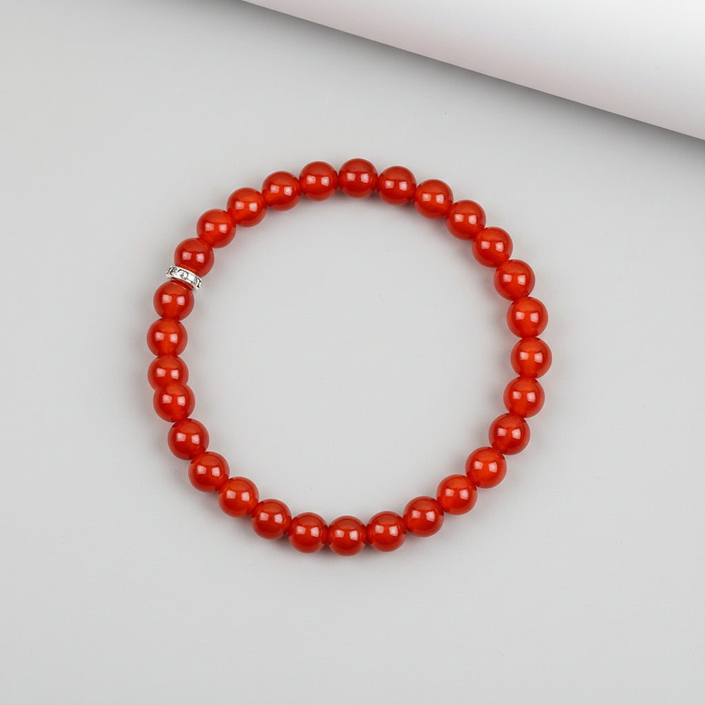 Natural Red Carnelian Bracelet-14 mm