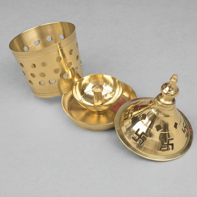 Brass Swastik Diya Oil Lamp