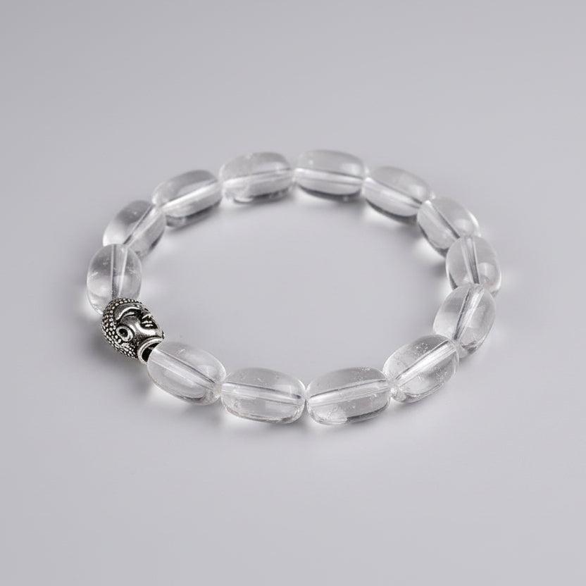 Drum Shaped Sphatik Bracelet in Elastic-Design I