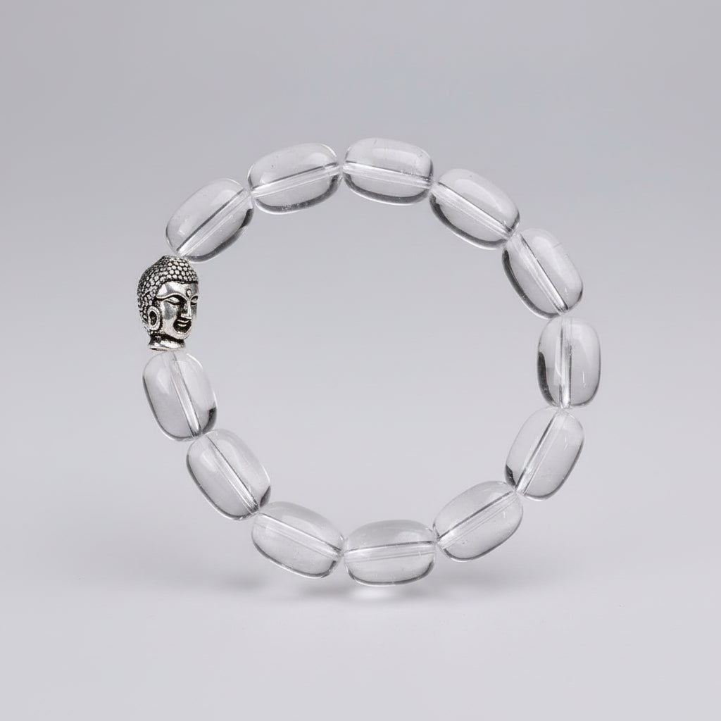 Drum Shaped Sphatik Bracelet in Elastic-Design III