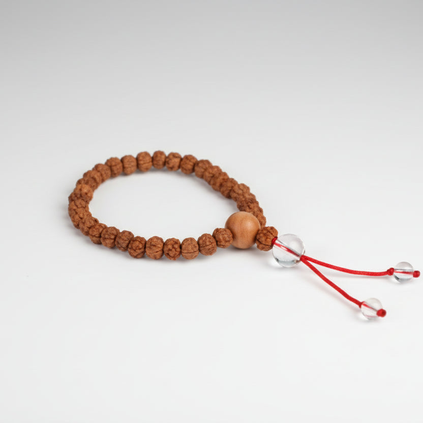 5 Mukhi Guru Bracelet With Sphatik Sumeru (7 mm)-Adjustable Thread