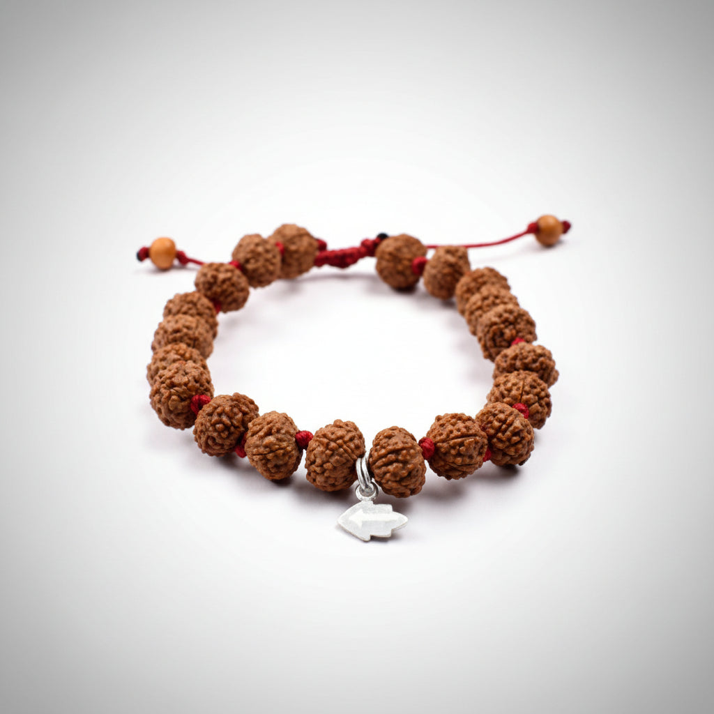 9 Mukhi Durga Shakti Bracelet From Java In Silk Thread-8 mm