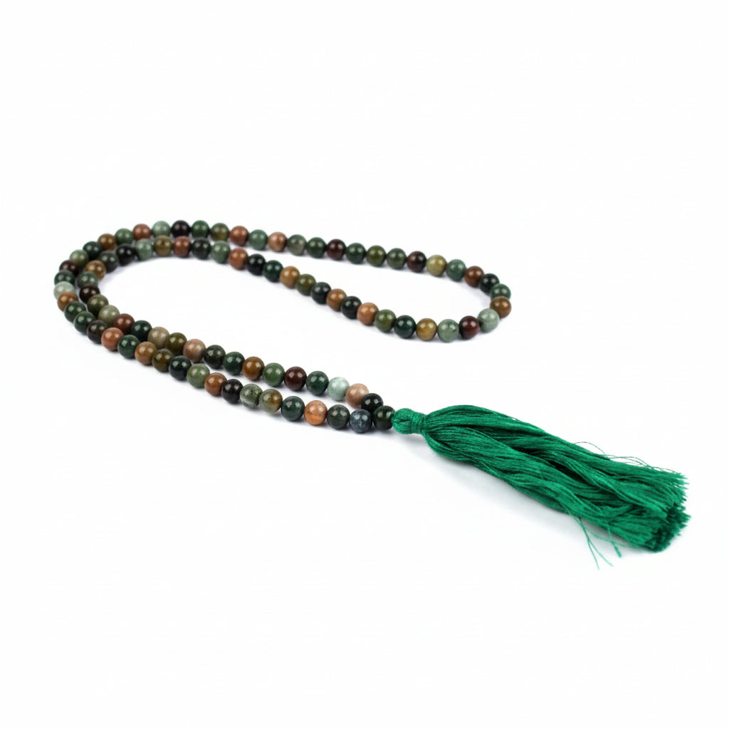 Moss Agate Mala (6 mm)